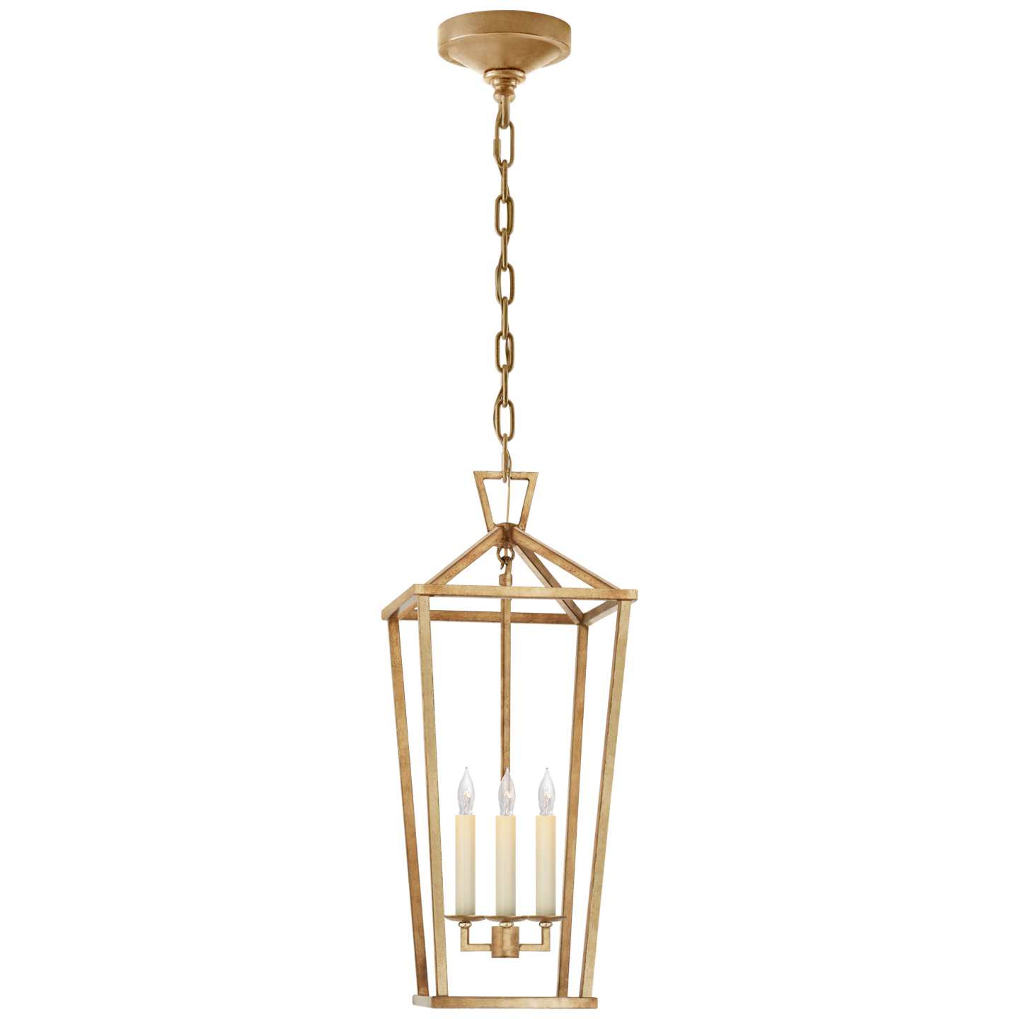 Darlana Large Tall Lantern - Gilded Iron Finish