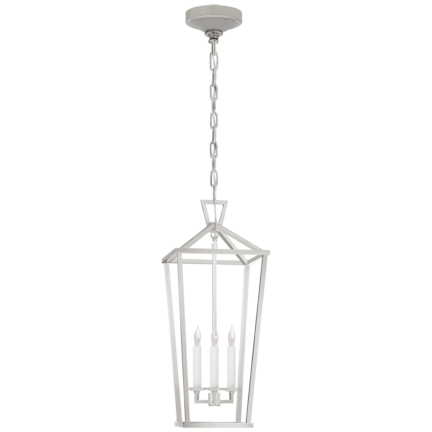 Darlana Large Tall Lantern - Polished Nickel Finish