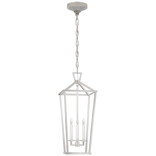 Darlana Large Tall Lantern - Polished Nickel Finish