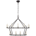 Load image into Gallery viewer, Darlana Large Two-Tiered Ring Chandelier - Aged Iron
