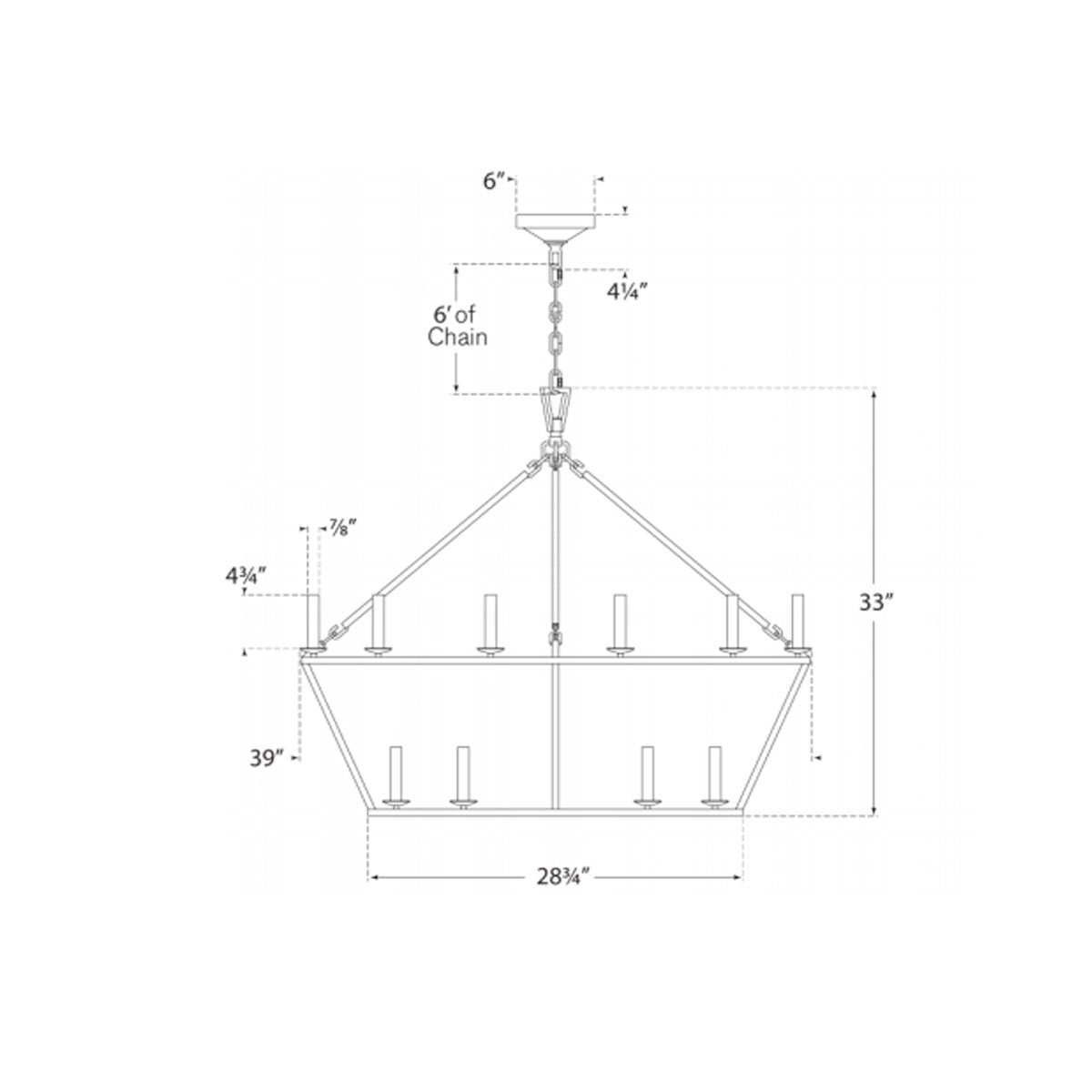 Darlana Large Two-Tiered Ring Chandelier - Diagram