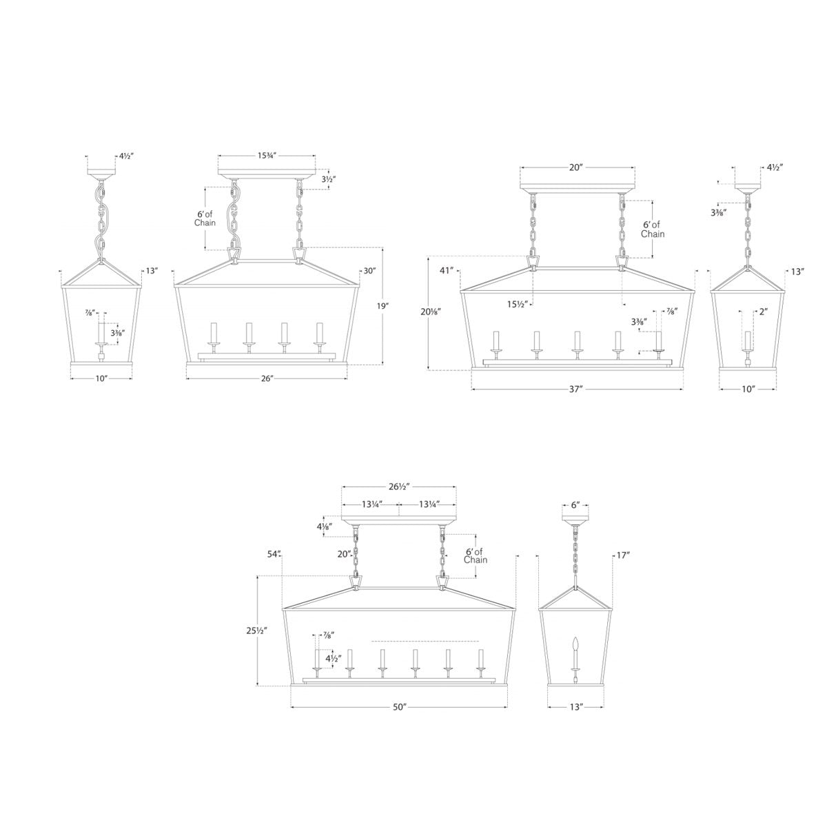 Darlana Linear Lantern - Diagram