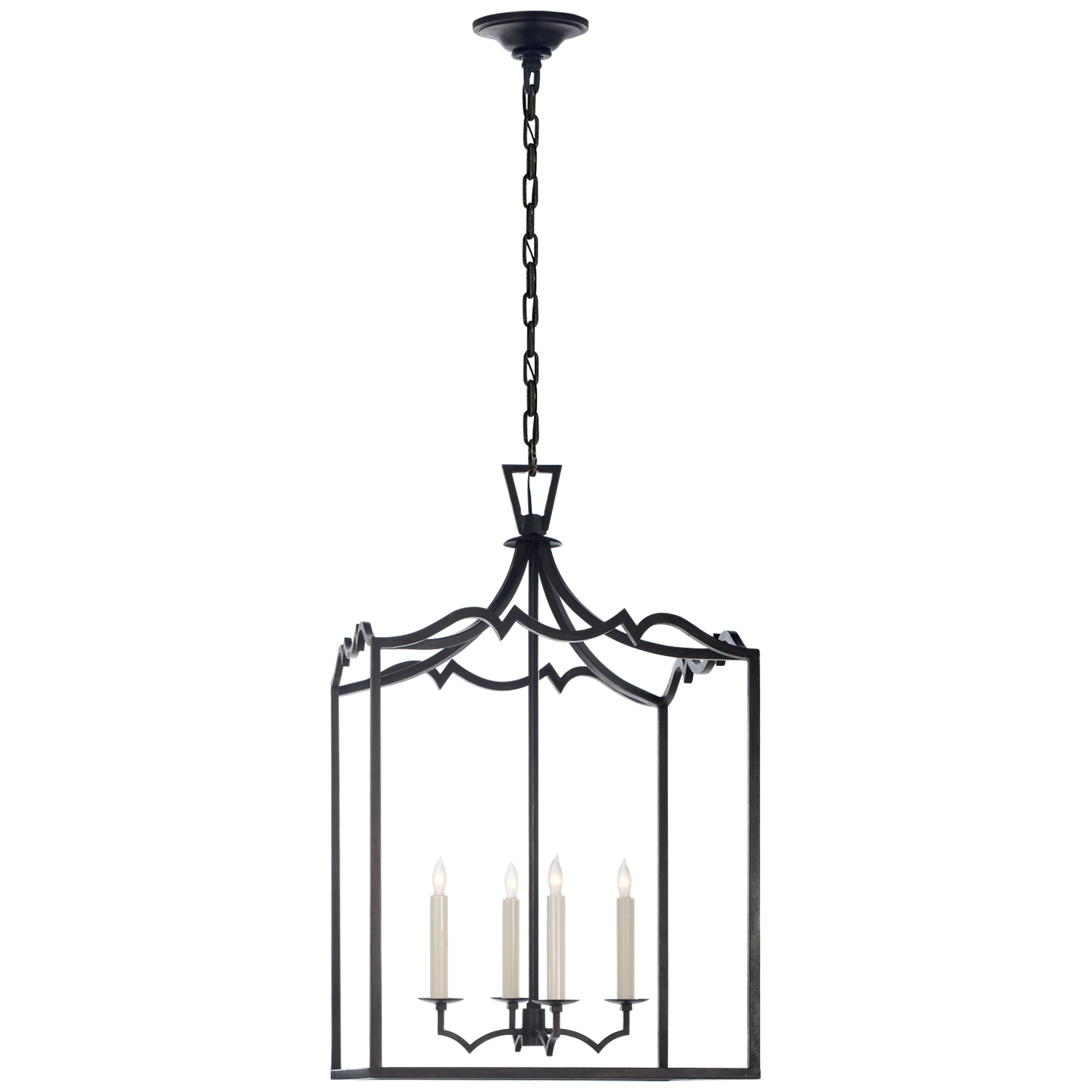 Darlana Medium Fancy Lantern - Aged Iron Finish