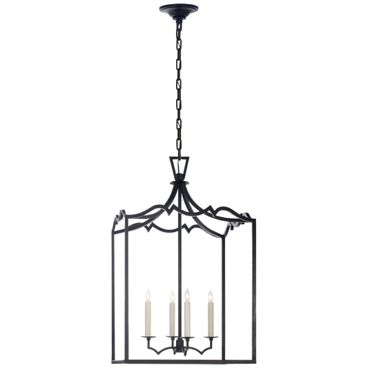 Darlana Medium Fancy Lantern - Aged Iron Finish