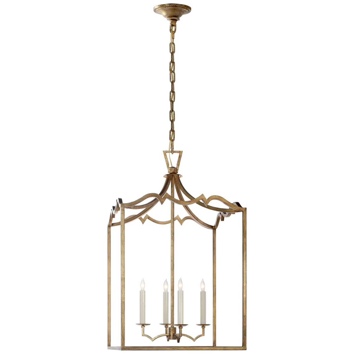 Darlana Medium Fancy Lantern - Gilded Iron Finish