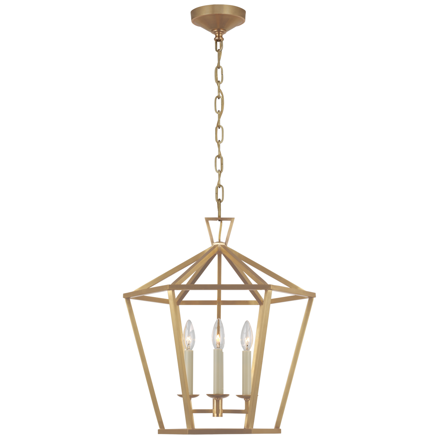 Darlana Medium Hexagonal Lantern - Antique-Burnished Brass Finish