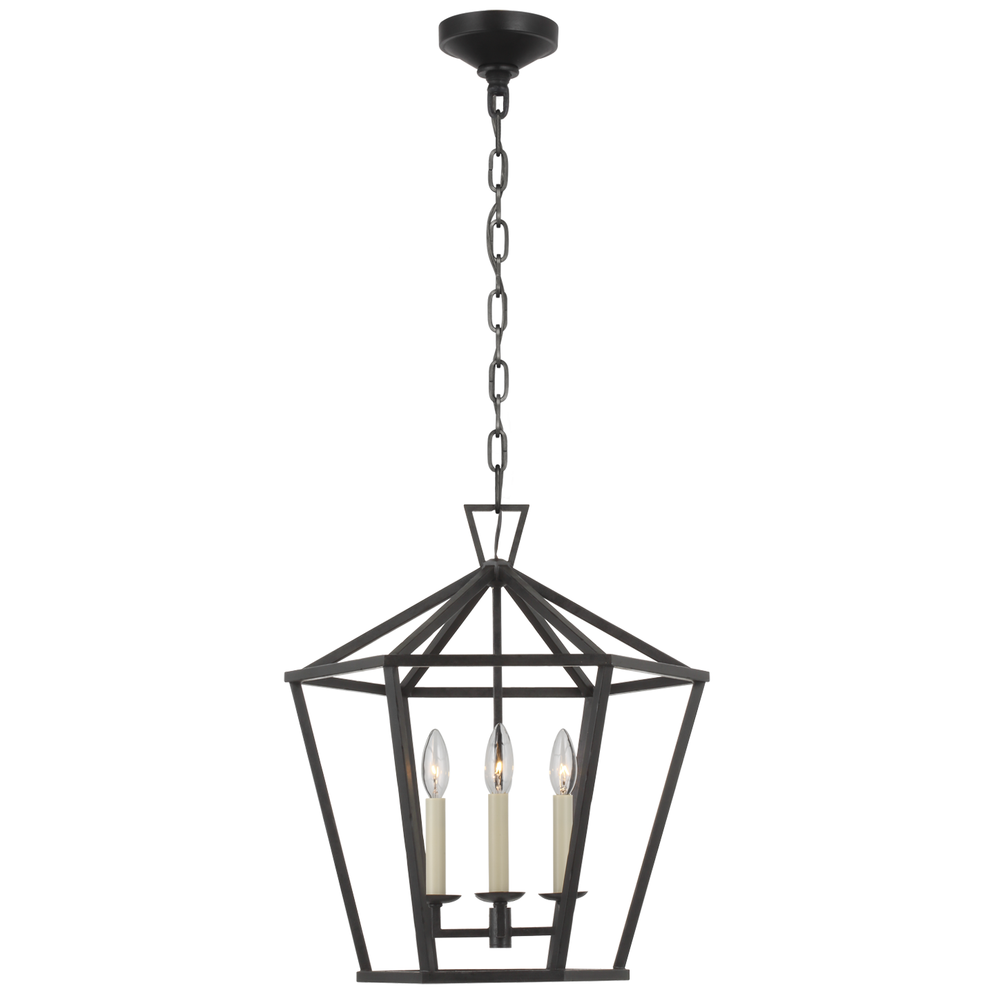 Darlana Medium Hexagonal Lantern - Aged Iron Finish