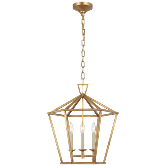 Darlana Medium Hexagonal Lantern - Gilded Iron Finish