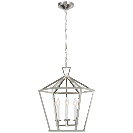 Darlana Medium Hexagonal Lantern - Polished Nickel Finish