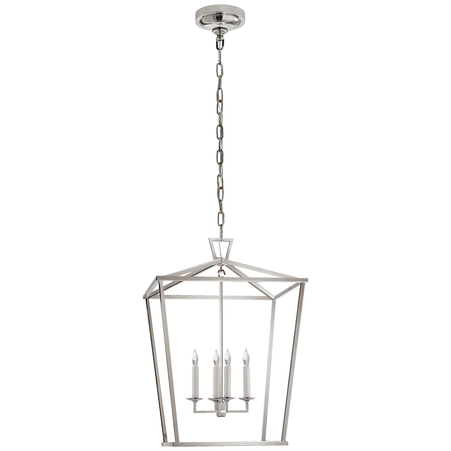 Darlana Medium Lantern - Polished Nickel Finish