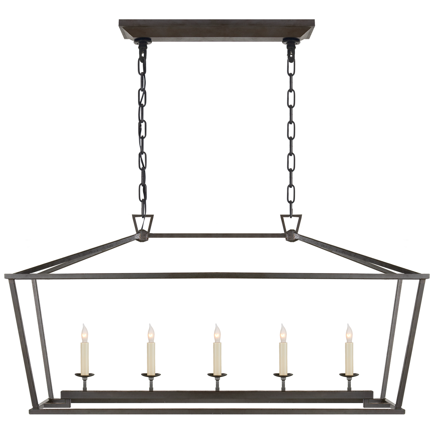 Darlana Medium Linear Lantern - Aged Iron Finish