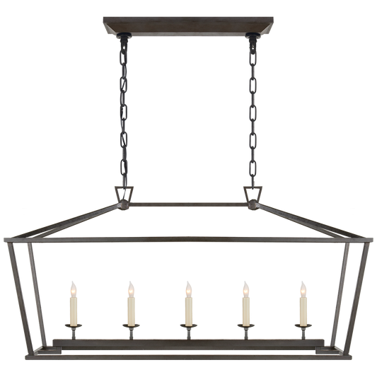 Darlana Medium Linear Lantern - Aged Iron Finish