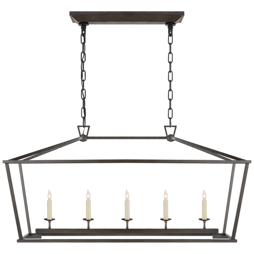 Darlana Medium Linear Lantern - Aged Iron Finish