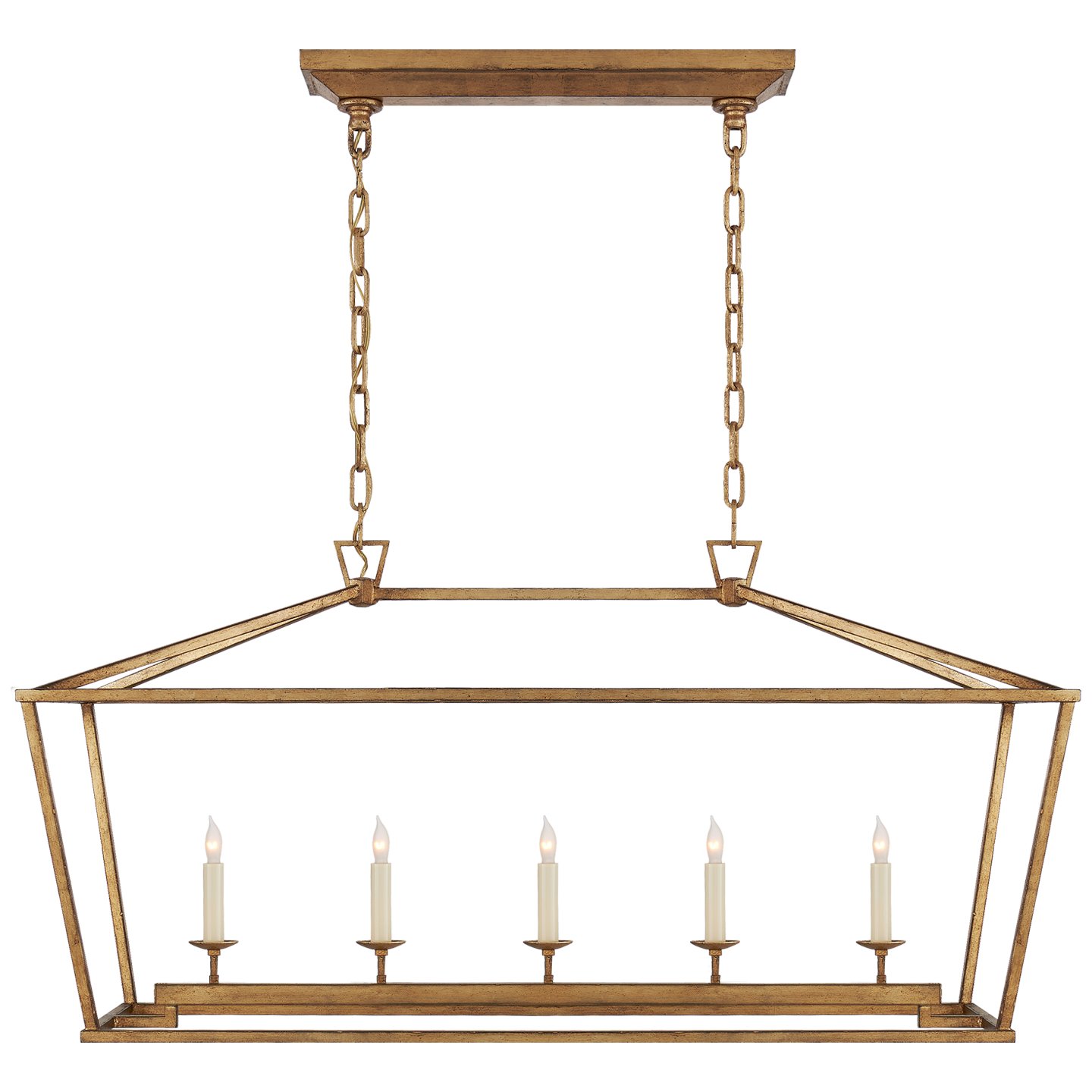 Darlana Medium Linear Lantern - Gilded Iron Finish