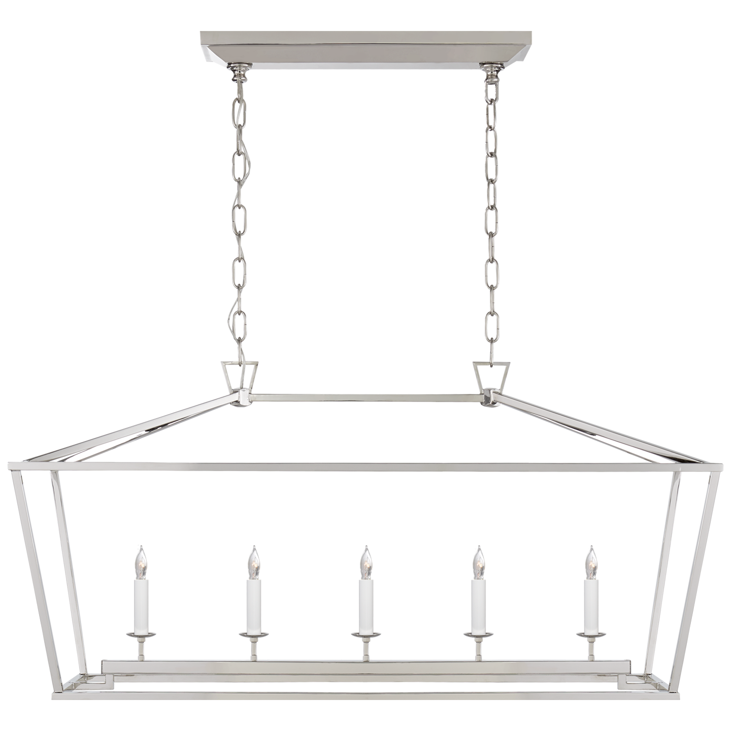 Darlana Medium Linear Lantern - Polished Nickel Finish