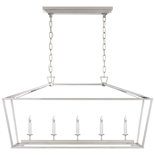 Darlana Medium Linear Lantern - Polished Nickel Finish