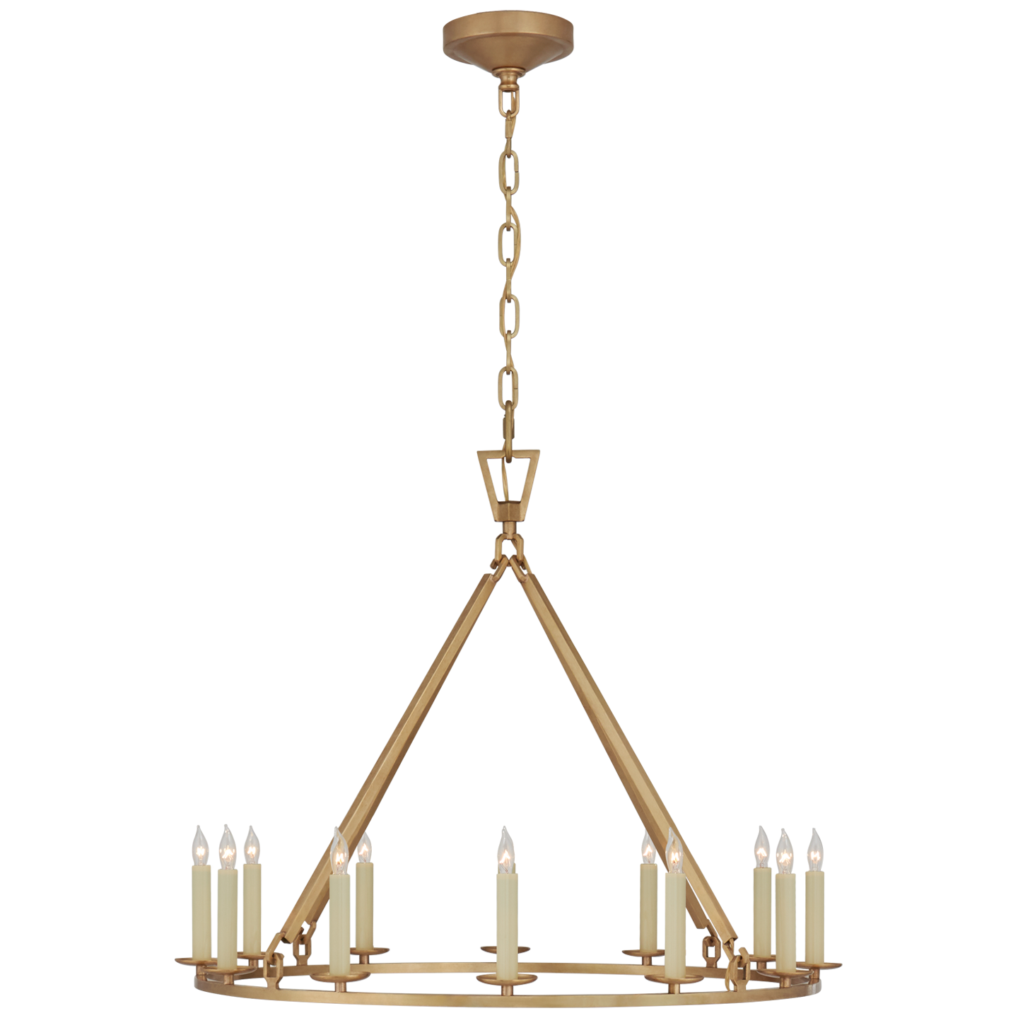 Darlana Medium Single Ring Chandelier - Antique-Burnished Brass Finish