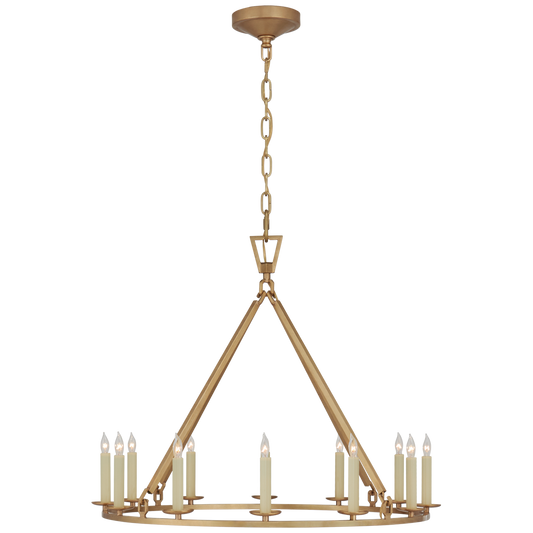 Darlana Medium Single Ring Chandelier - Antique-Burnished Brass Finish