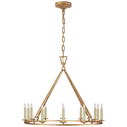 Darlana Medium Single Ring Chandelier - Gilded Iron Finish