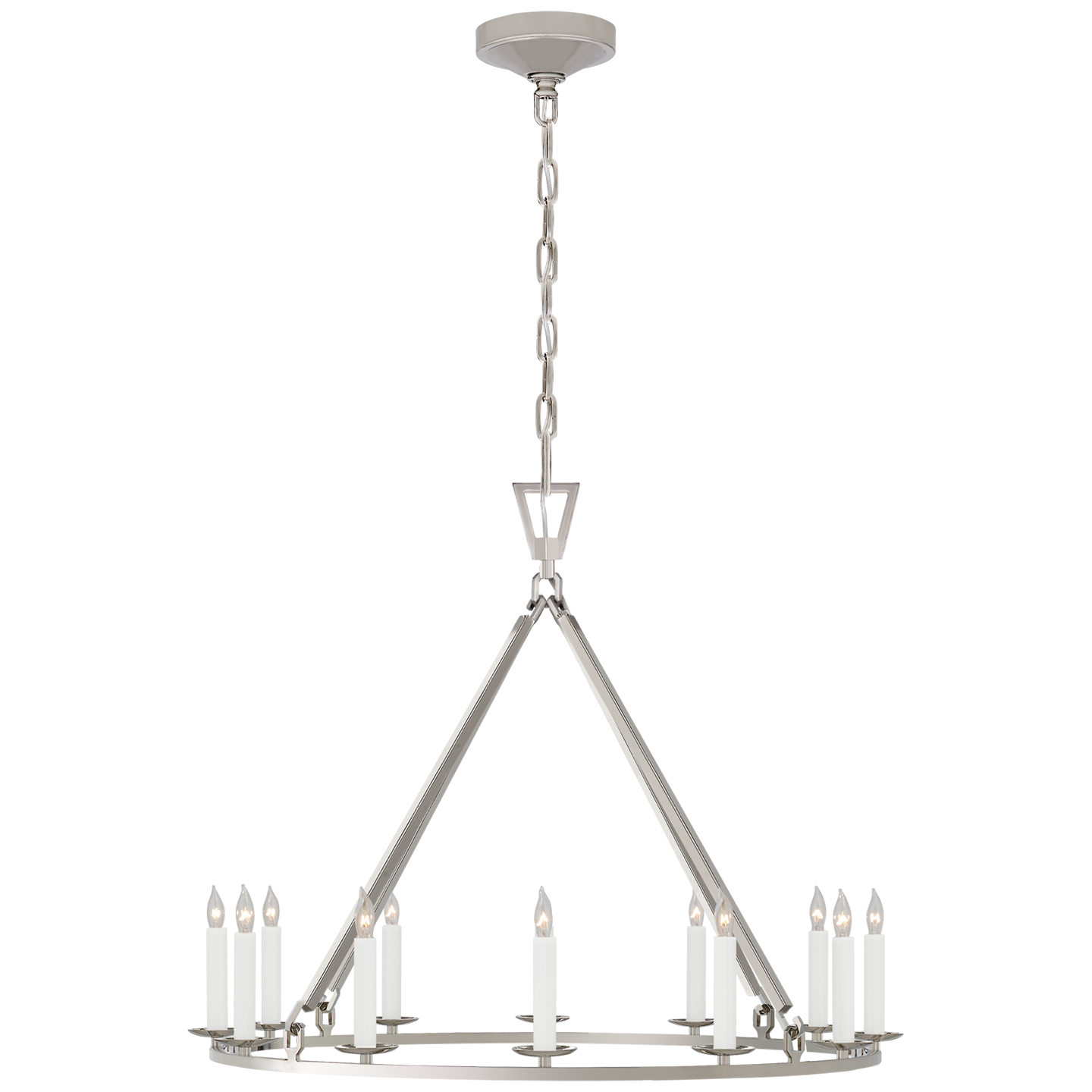 Darlana Medium Single Ring Chandelier - Polished Nickel Finish