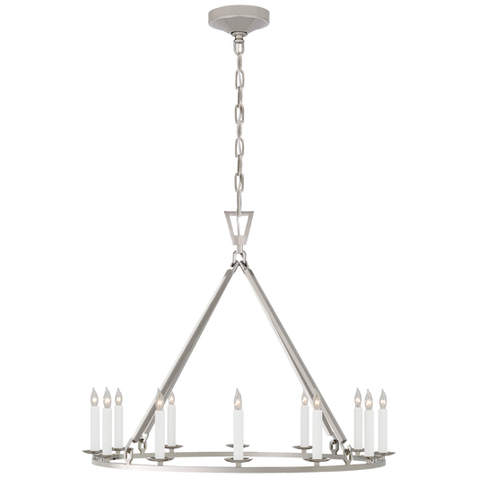 Darlana Medium Single Ring Chandelier - Polished Nickel Finish