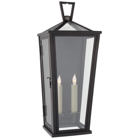 Darlana Medium Tall 3/4 Wall Lantern - Bronze Finish