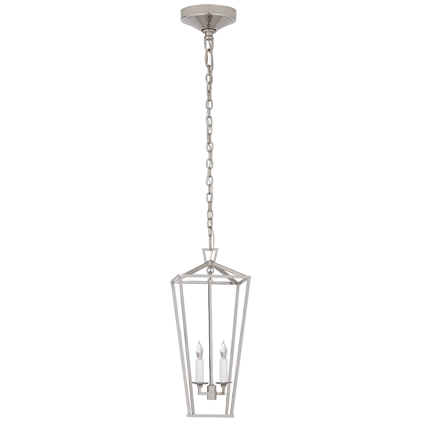 Darlana Medium Tall Lantern - Polished Nickel Finish