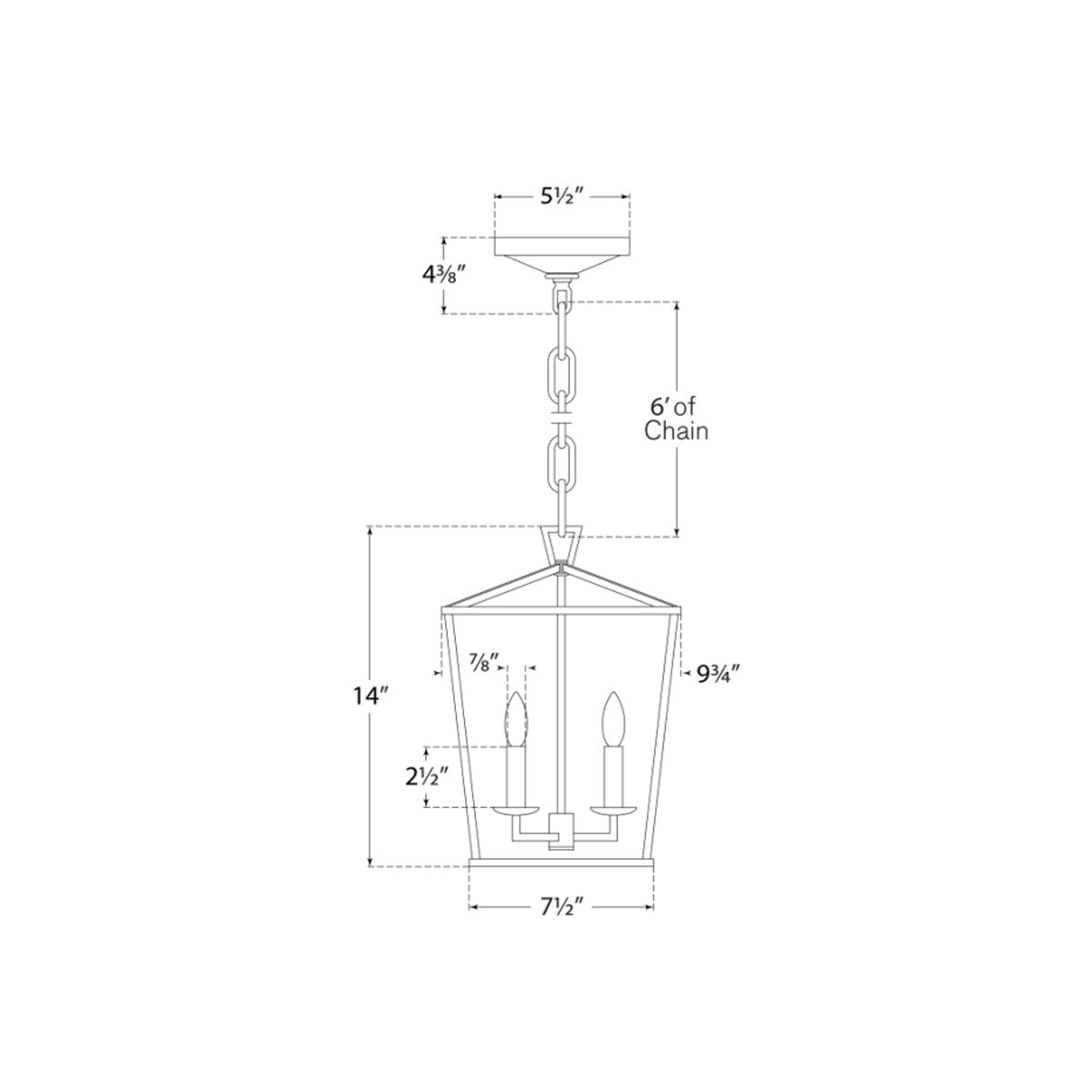 Darlana Mini Lantern - Diagram