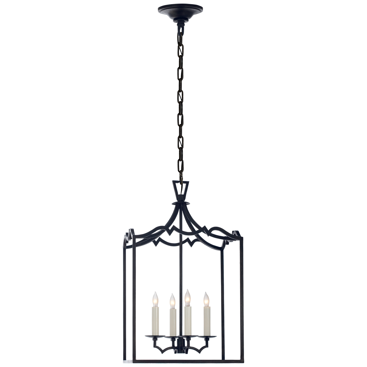 Darlana Small Fancy Lantern - Aged Iron Finish