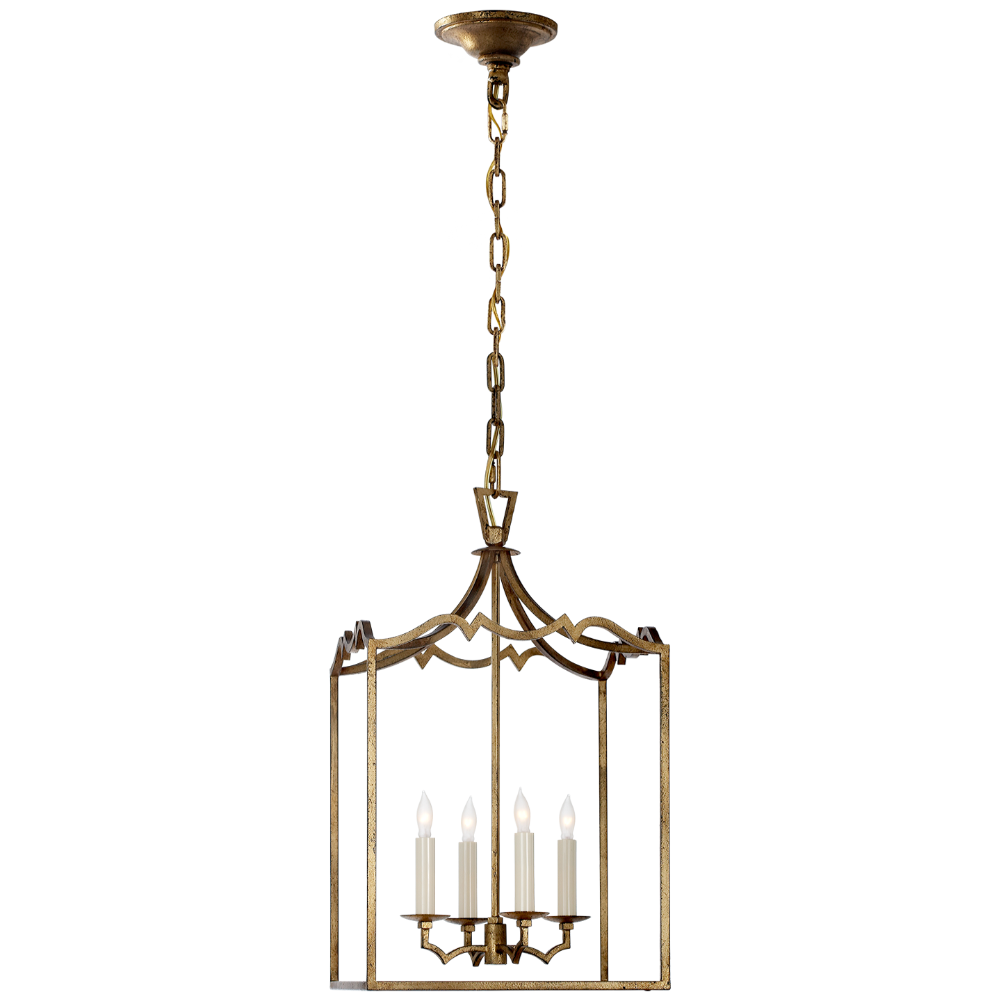 Darlana Small Fancy Lantern - Gilded Iron Finish