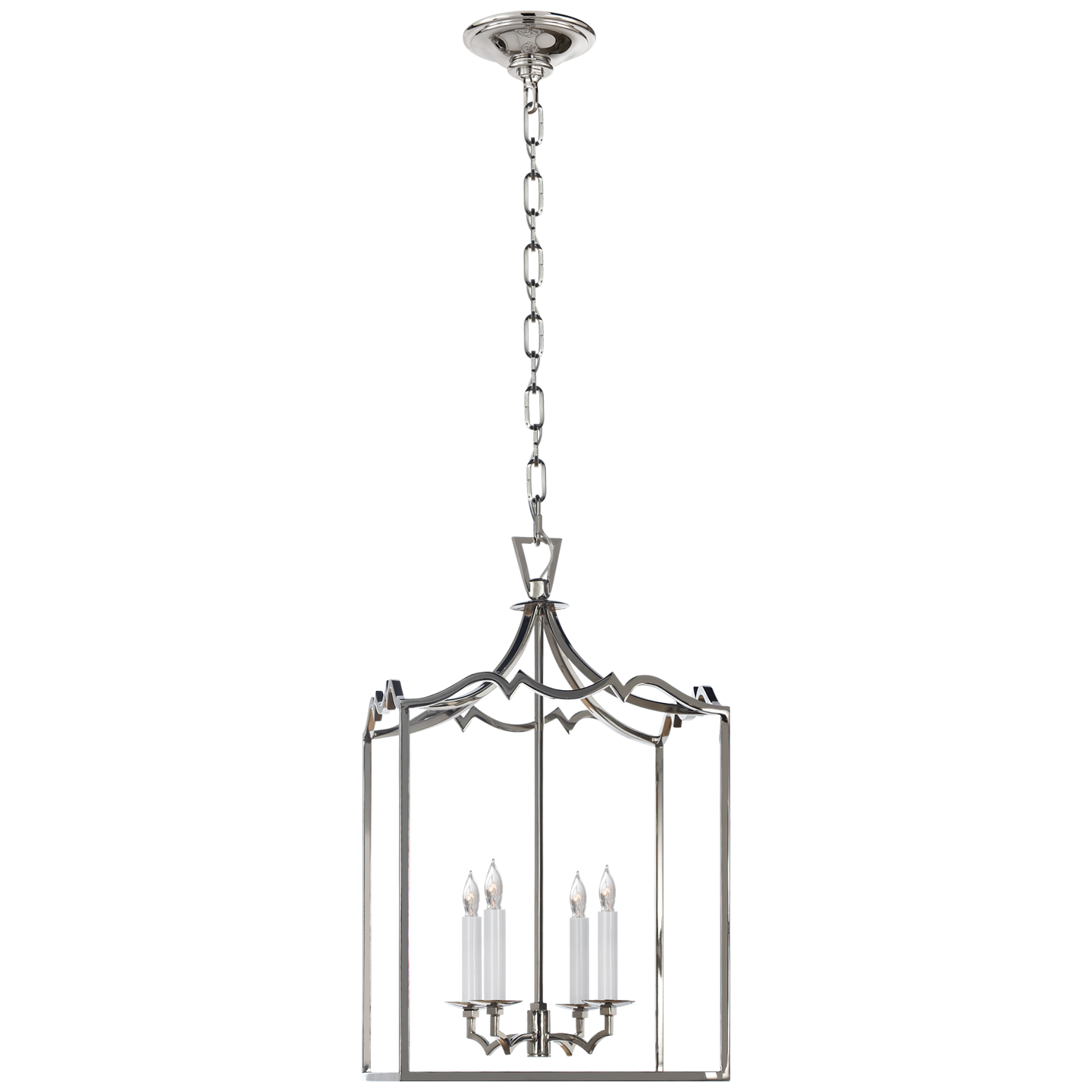 Darlana Small Fancy Lantern - Polished Nickel Finish