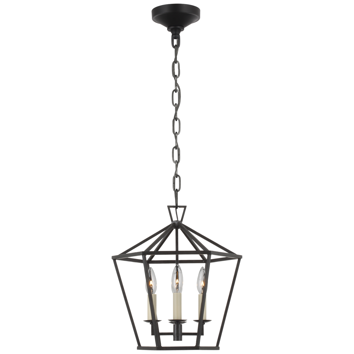 Darlana Small Hexagonal Lantern - Aged Iron Finish