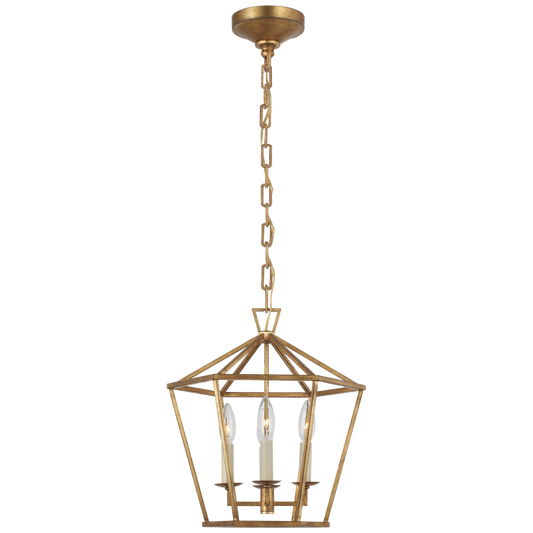 Darlana Small Hexagonal Lantern - Gilded Iron Finish