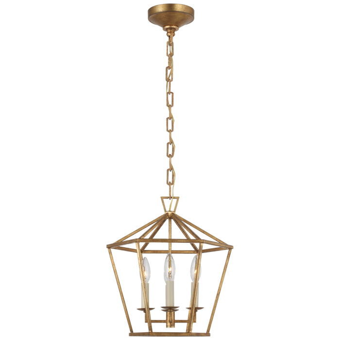 Darlana Small Hexagonal Lantern - Gilded Iron Finish