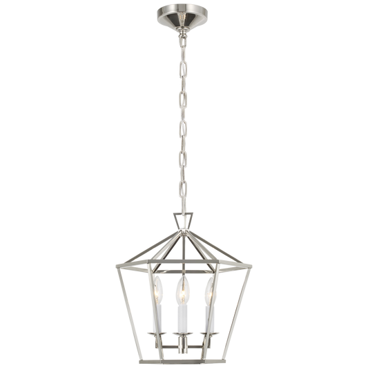 Darlana Small Hexagonal Lantern - Polished Nickel Finish