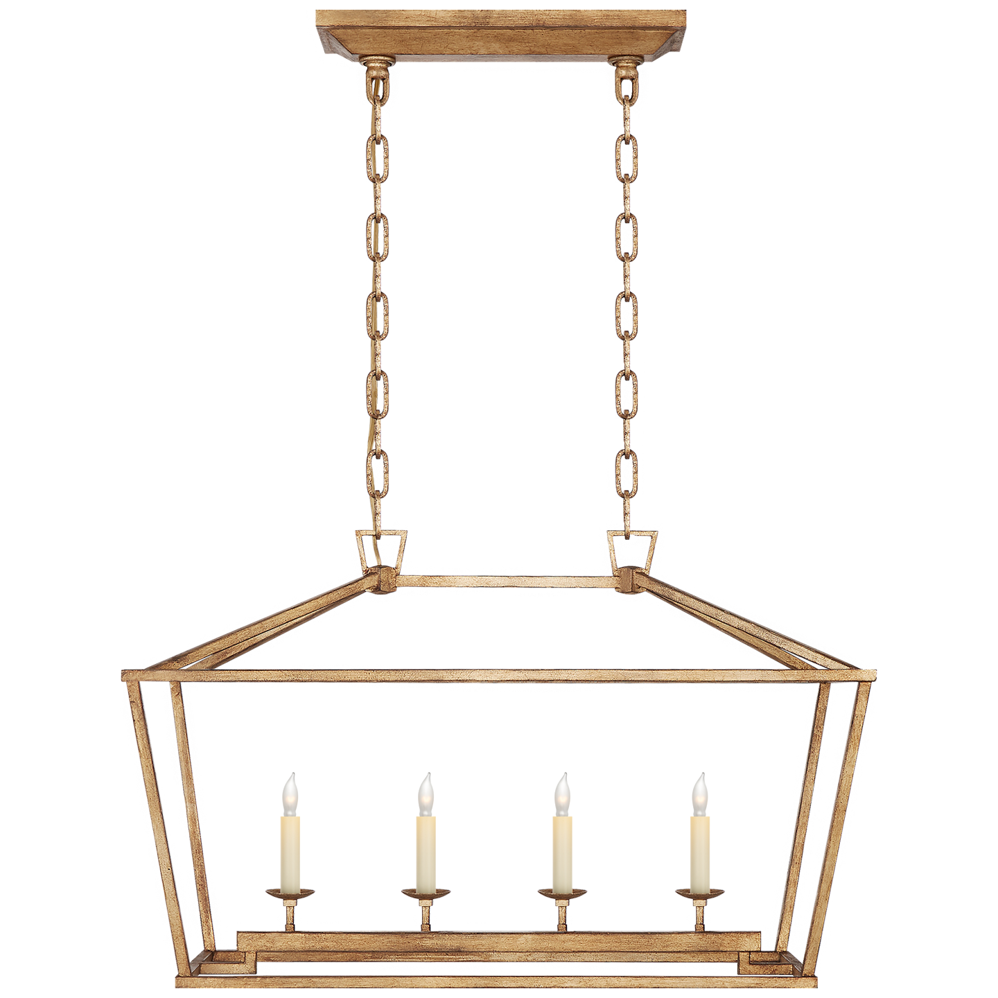 Darlana Small Linear Lantern - Gilded Iron Finish