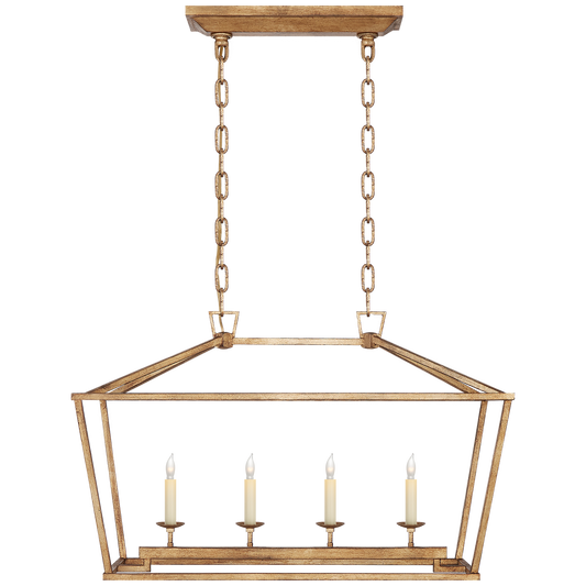 Darlana Small Linear Lantern - Gilded Iron Finish