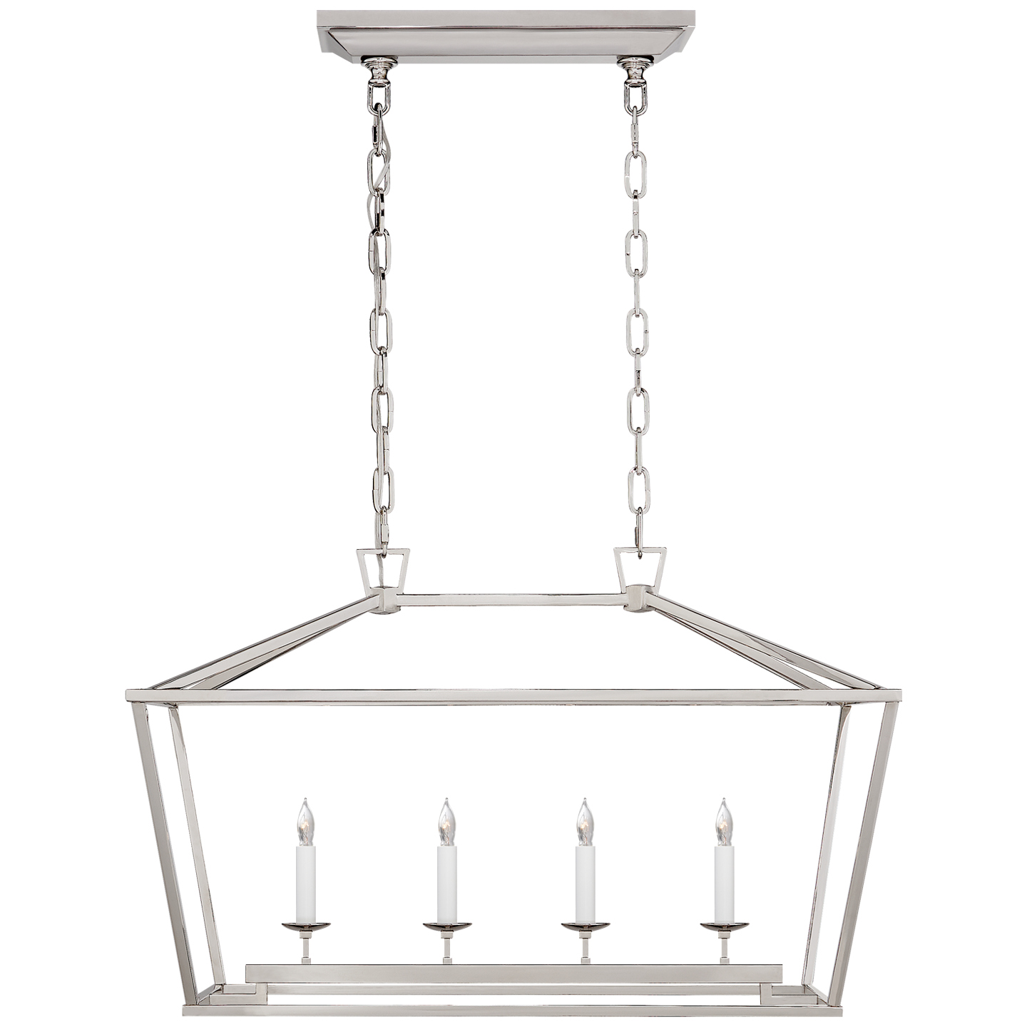 Darlana Small Linear Lantern - Polished Nickel Finish