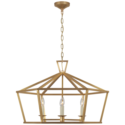 Darlana Wide Hexagonal Lantern - Antique-Burnished Brass Finish