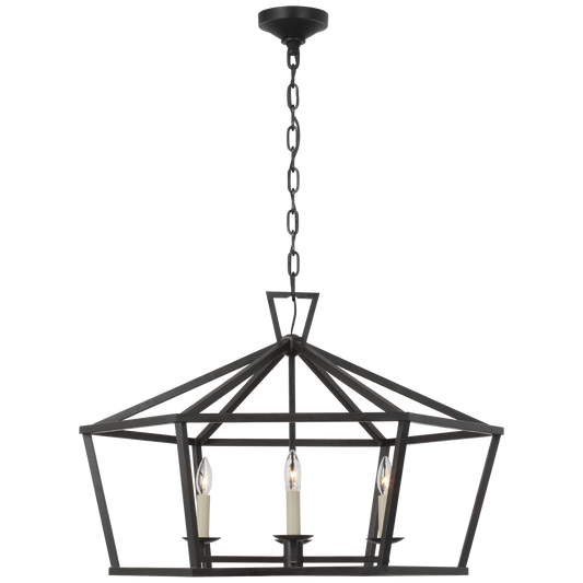 Darlana Wide Hexagonal Lantern - Aged Iron Finish