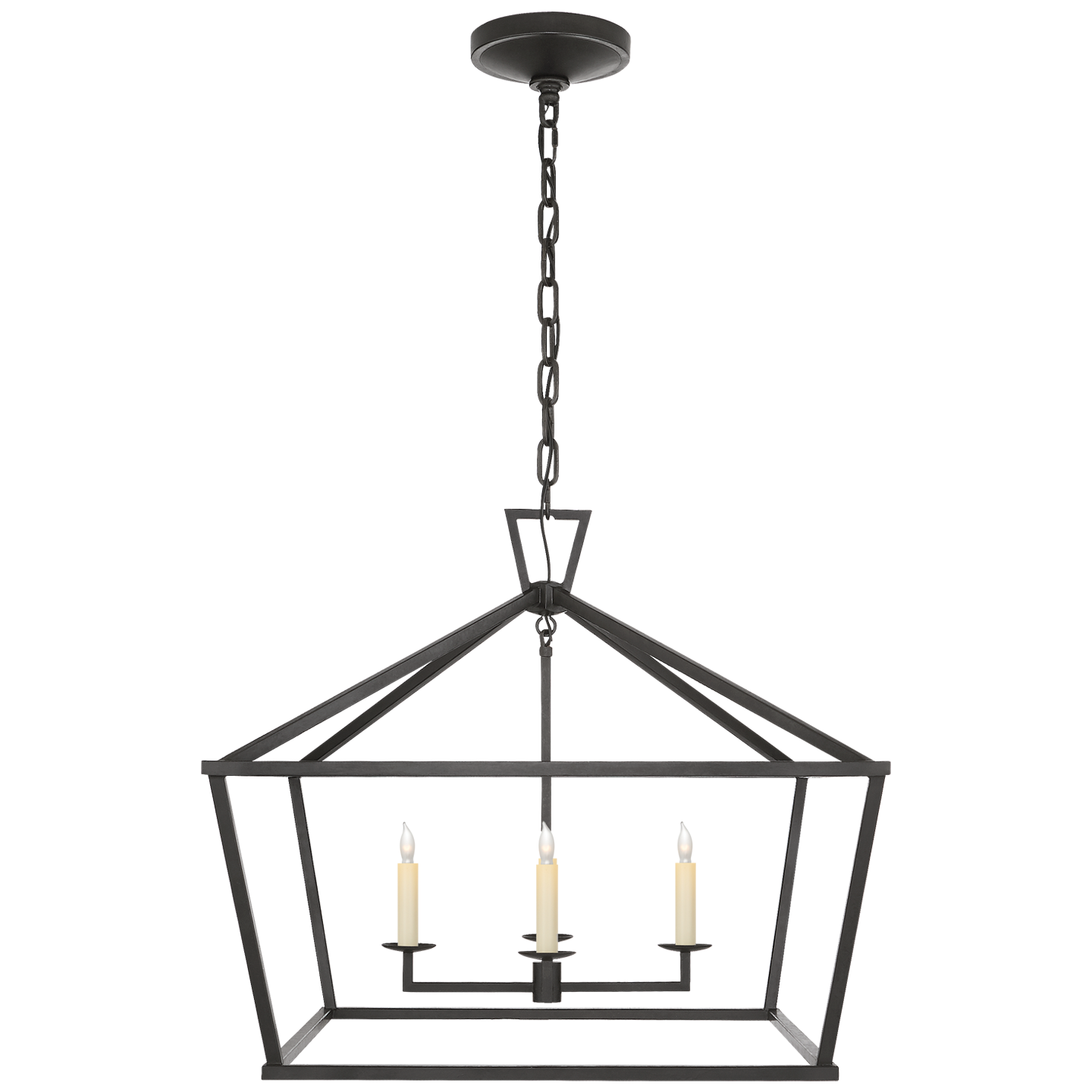 Darlana Medium Wide Lantern - Aged Iron Finish