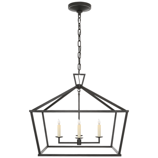 Darlana Medium Wide Lantern - Aged Iron Finish