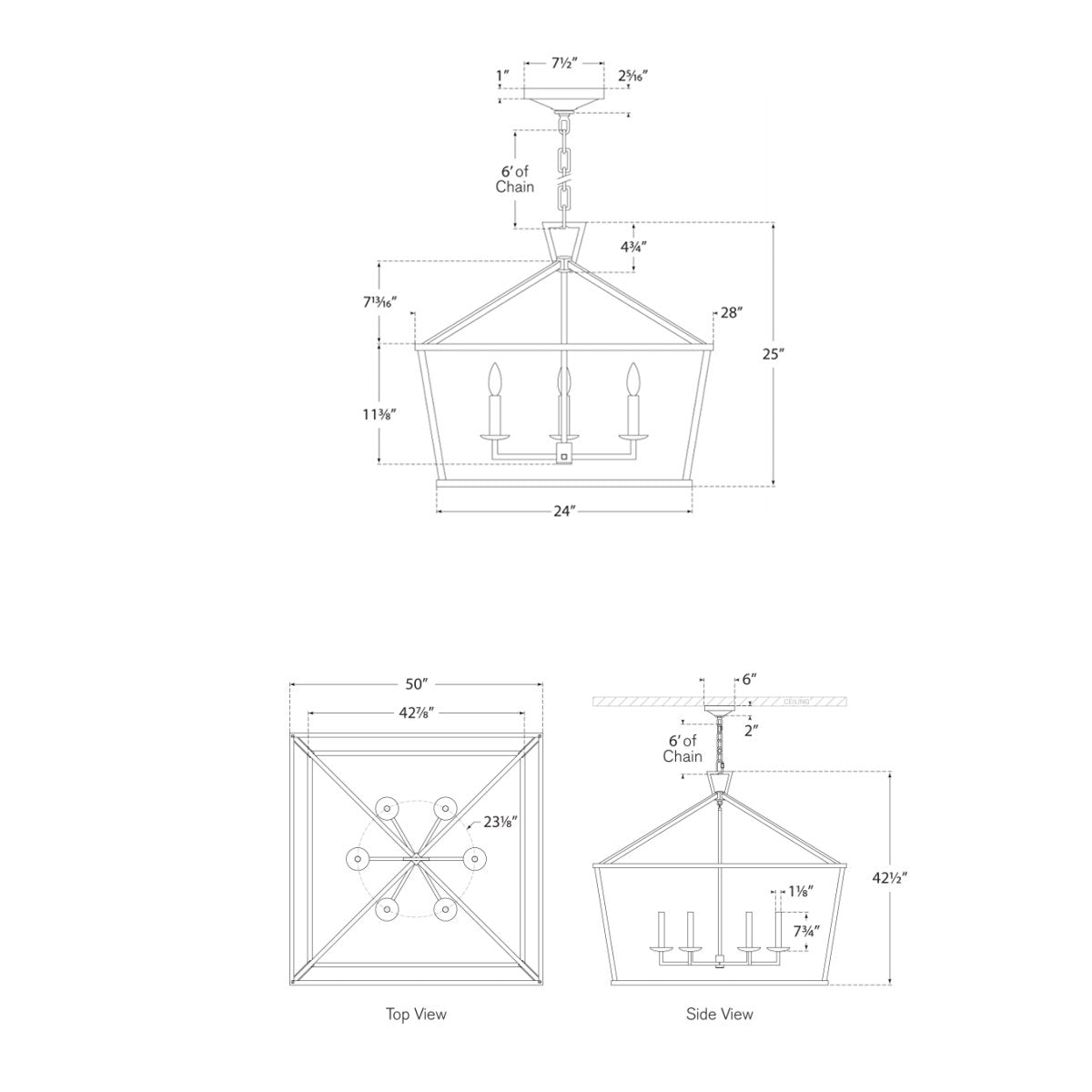 Darlana Wide Lantern - Diagram