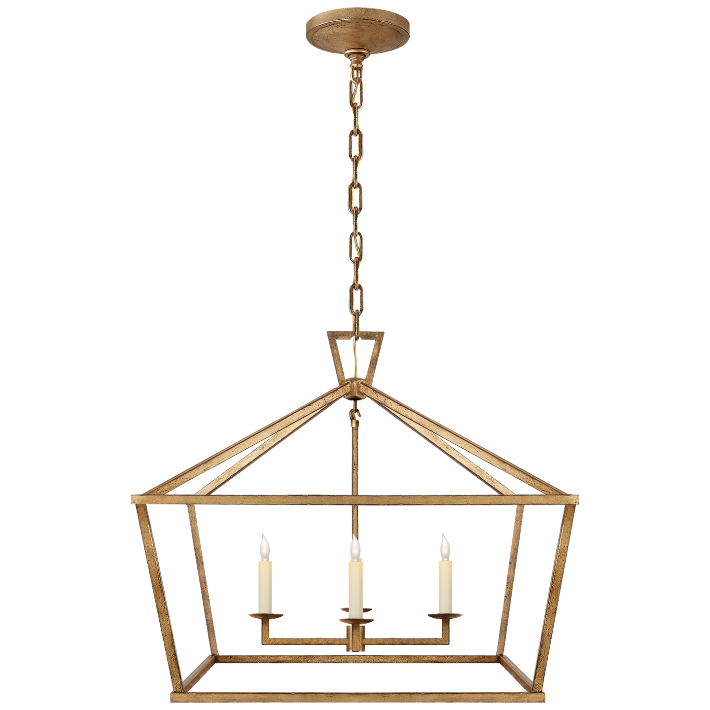 Darlana Medium Wide Lantern - Gilded Iron Finish