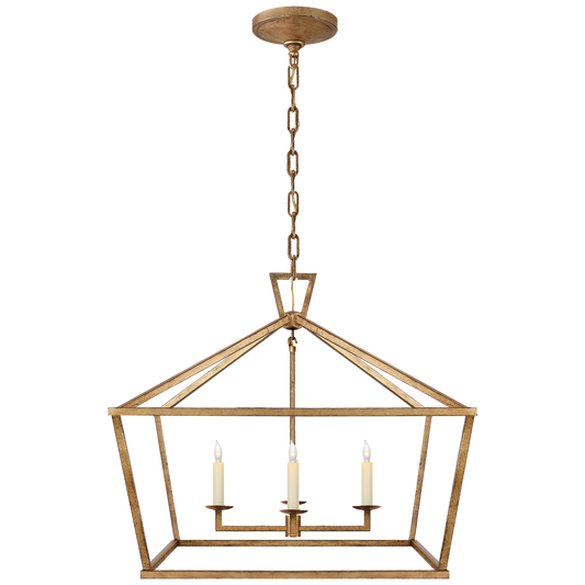 Darlana Medium Wide Lantern - Gilded Iron Finish