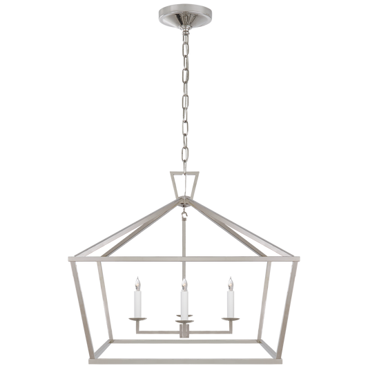 Darlana Medium Wide Lantern - Polished Nickel Finish