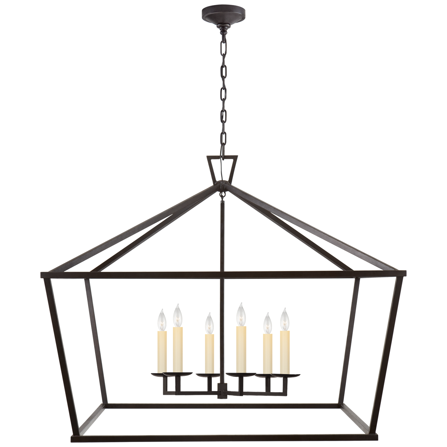 Darlana XXL Wide Lantern - Aged Iron Finish