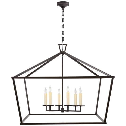 Darlana XXL Wide Lantern - Aged Iron Finish