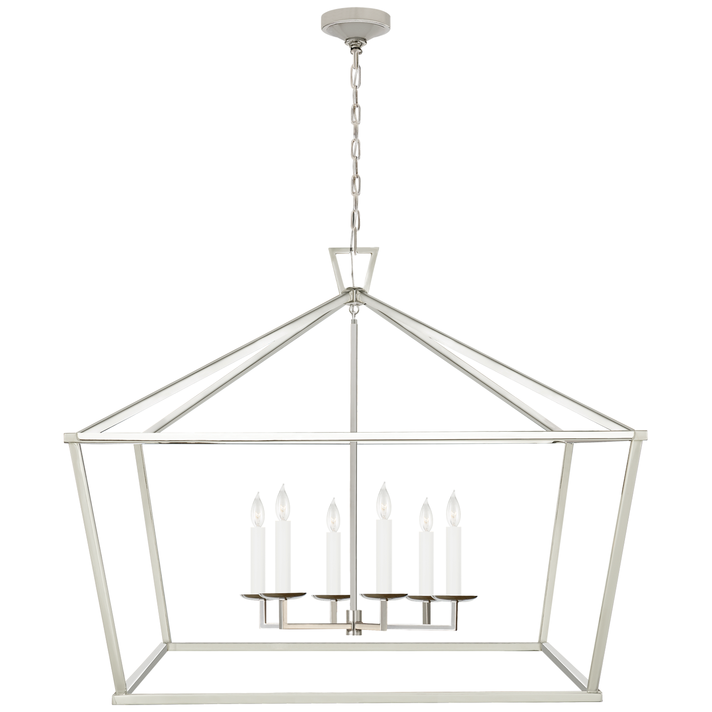 Darlana XXL Wide Lantern - Polished Nickel Finish