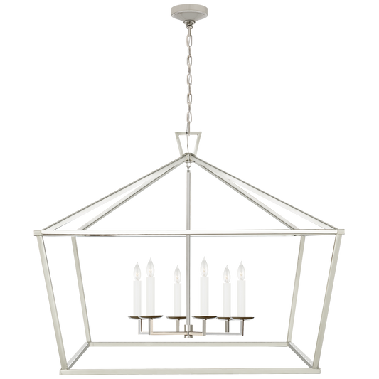 Darlana XXL Wide Lantern - Polished Nickel Finish